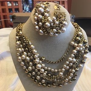 Stella & Dot multi-strand necklace & bracelet set